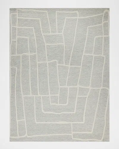 Exquisite Rugs Tangiers Hand-tufted Blue/ivory Rug In Green