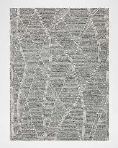 Exquisite Rugs Tangiers Hand-tufted Gray/ivory Rug, 12' X 15'