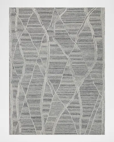 Exquisite Rugs Tangiers Hand-tufted Gray/ivory Rug, 5' X 8'