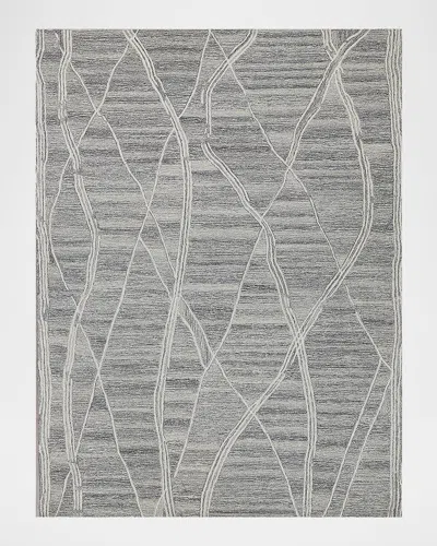 Exquisite Rugs Tangiers Hand-tufted Gray/ivory Rug, 8' X 10'