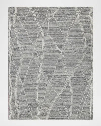 Exquisite Rugs Tangiers Hand-tufted Gray/ivory Rug, 9' X 12'