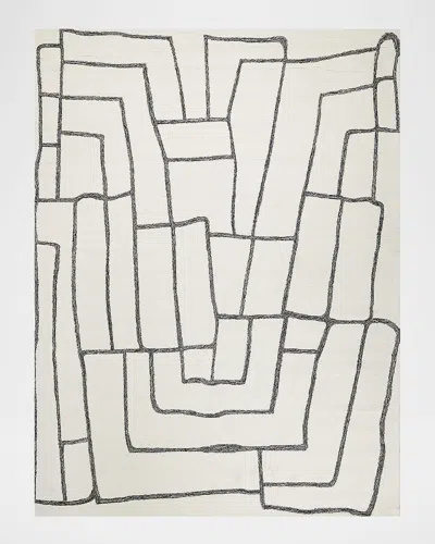 Exquisite Rugs Tangiers Hand-tufted Ivory/black Rug, 10' X 14'