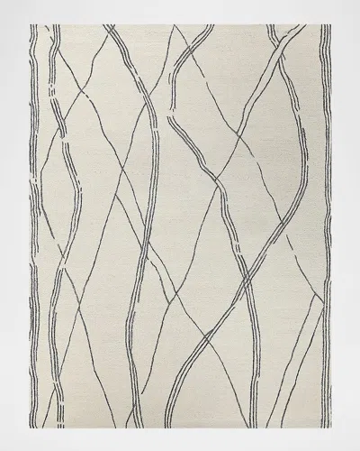 Exquisite Rugs Tangiers Hand-tufted Ivory/black Rug, 10' X 14'