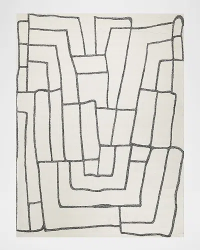 Exquisite Rugs Tangiers Hand-tufted Ivory/black Rug, 5' X 8'