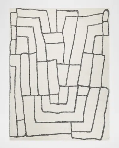 Exquisite Rugs Tangiers Hand-tufted Ivory/black Rug In White