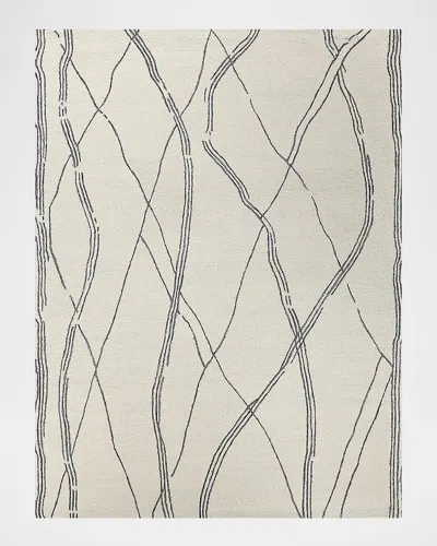 Exquisite Rugs Tangiers Hand-tufted Ivory/black Rug In White