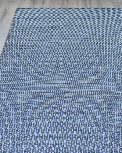 Exquisite Rugs Tate Indoor/outdoor Flat-weave Rug, 10' X 14' In Blue