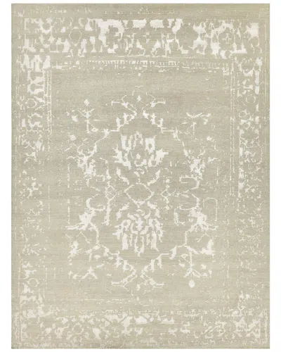 Exquisite Rugs Terras Hand-knotted New Zealand Wool & Silk-blend Rug In Gray