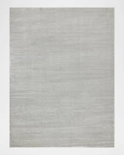 Exquisite Rugs Velutto Hand-loomed Light Silver Rug, 12' X 15'