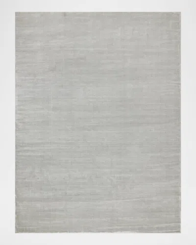 Exquisite Rugs Velutto Hand-loomed Light Silver Rug, 6' X 9'