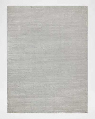 Exquisite Rugs Velutto Hand-loomed Light Silver Rug, 9' X 12'