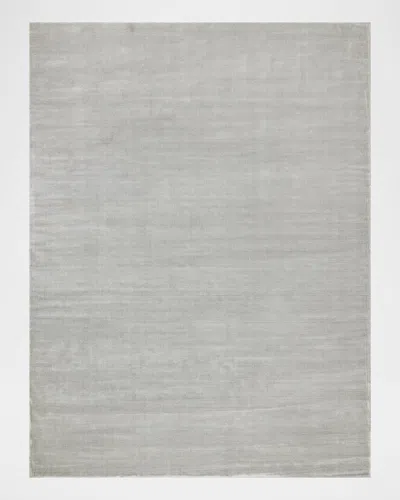 Exquisite Rugs Velutto Hand-loomed Light Silver Rug In Gray
