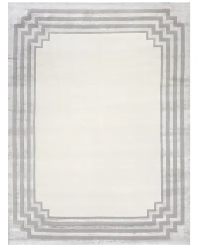 Exquisite Rugs Vero Hand-knotted New Zealand Wool & Silk-blend Rug In Gray