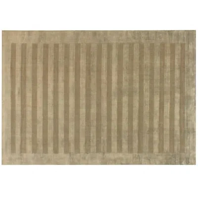 Exquisite Rugs Wide Stripe Striped Handmade Dark Gold Area Rug In Brown
