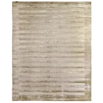 Exquisite Rugs Wide Stripe Striped Handmade Light Beige Area Rug