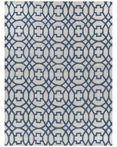Exquisite Rugs Windsor Hand-loomed New Zealand Wool & Silk-blend Rug In Blue