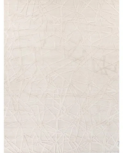 Exquisite Rugs Windsor Hand-loomed New Zealand Wool & Silk-blend Rug In Linen