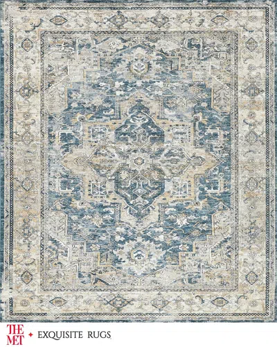 Exquisite Rugs X The Met Antique Loom Blue & Beige Rug, 12' X 15' In Blue/beige