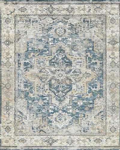 Exquisite Rugs X The Met Antique Loom Blue/beige Polyester Powerloom Area Rug