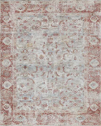 Exquisite Rugs X The Met Antique Loom Blue/rust Polyester Powerloom Area Rug In Pink