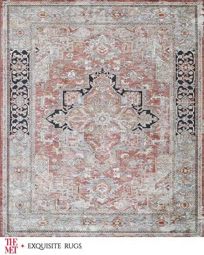 Exquisite Rugs X The Met Antique Loom Rust & Black Rug, 12' X 15' In Rust/black