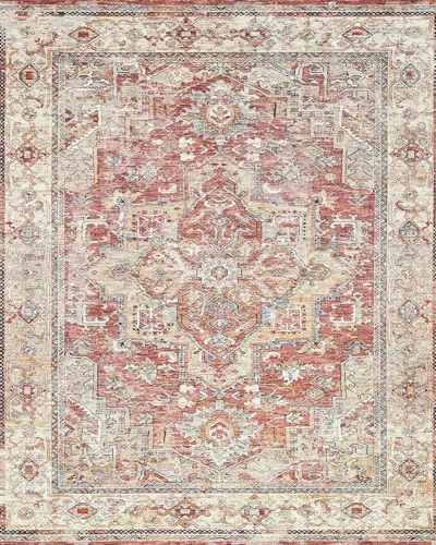 Exquisite Rugs X The Met Antique Loom Rust/beige Polyester Powerloom Area Rug In Red