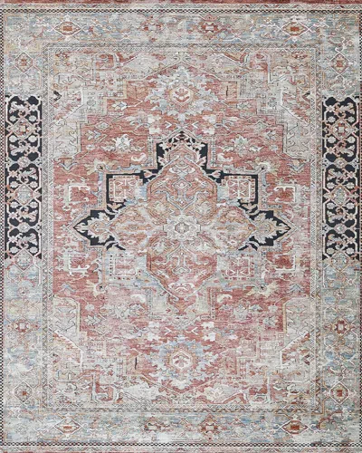 Exquisite Rugs X The Met Antique Loom Rust/black Polyester Powerloom Area Rug In Pink