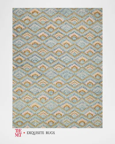 Exquisite Rugs X The Met Bargello Hand-tufted Light Blue Multi Rug, 8' X 10' In Light Blue/multi