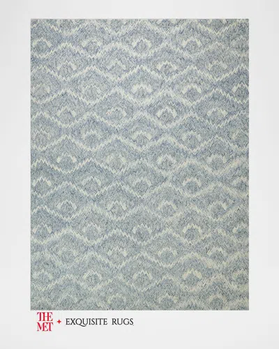 Exquisite Rugs X The Met Bargello Hand-tufted Light Blue Rug, 5' X 8'