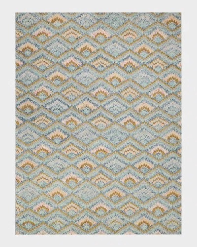 Exquisite Rugs X The Met Bargello Light Blue/multi New Zealand Wool Hand-tufted Area Rug