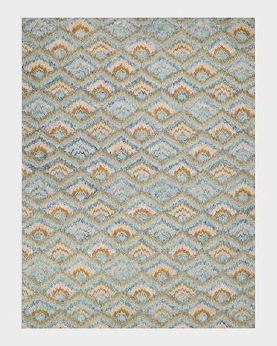 Exquisite Rugs X The Met Bargello Light Blue/multi New Zealand Wool Hand-tufted Area Rug
