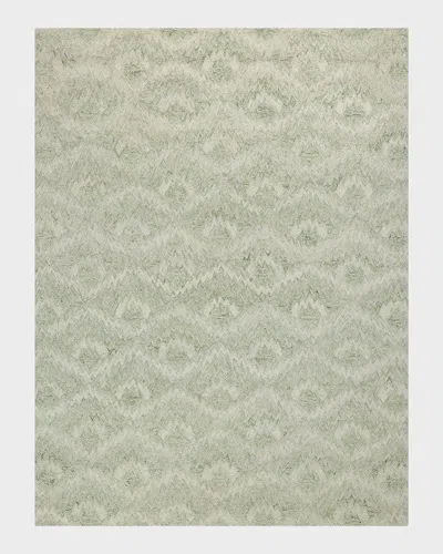 Exquisite Rugs X The Met Bargello Light Green New Zealand Wool Hand-tufted Area Rug