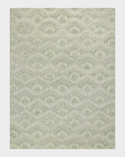 Exquisite Rugs X The Met Bargello Light Green New Zealand Wool Hand-tufted Area Rug