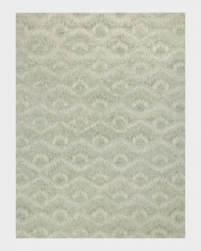 Exquisite Rugs X The Met Bargello Light Green New Zealand Wool Hand-tufted Area Rug