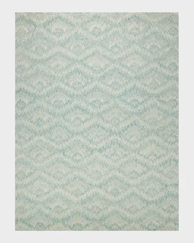 Exquisite Rugs X The Met Bargello Turquoise New Zealand Wool Hand-tufted Area Rug