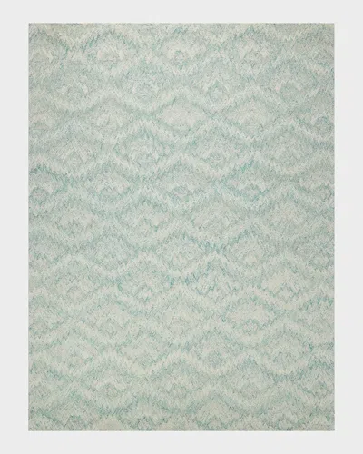 Exquisite Rugs X The Met Bargello Turquoise New Zealand Wool Hand-tufted Area Rug In Blue