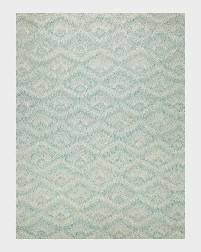 Exquisite Rugs X The Met Bargello Turquoise New Zealand Wool Hand-tufted Area Rug In Green