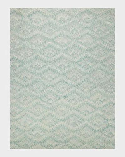 Exquisite Rugs X The Met Bargello Turquoise New Zealand Wool Hand-tufted Area Rug In Green