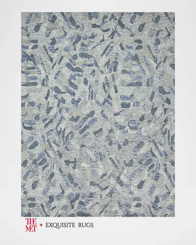 Exquisite Rugs X The Met Botanica Hand-tufted Blue Rug, 5' X 8' In Blue/ivory/multi