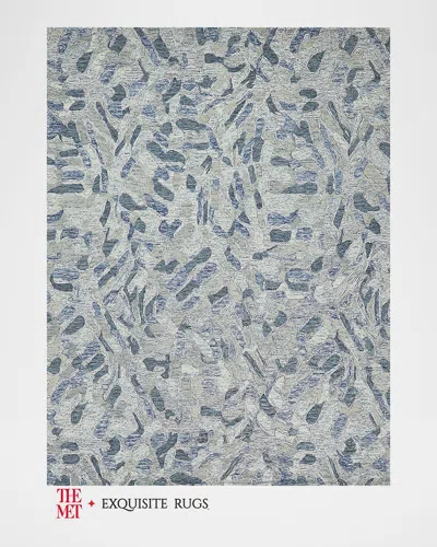 Exquisite Rugs X The Met Botanica Hand-tufted Blue Rug, 8' X 10' In Blue/ivory/multi