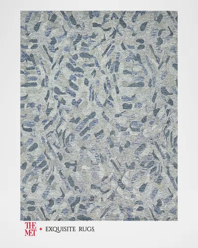 Exquisite Rugs X The Met Botanica Hand-tufted Blue Rug, 9' X 12' In Blue/ivory/multi