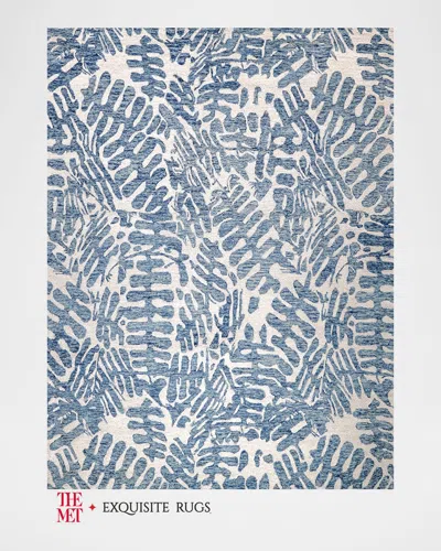 Exquisite Rugs X The Met Botanica Hand-tufted Blue/ivory Rug, 8' X 10'