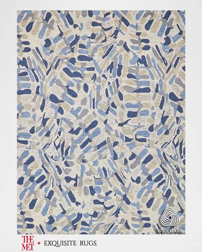 Exquisite Rugs X The Met Botanica Hand-tufted Navy/ivory Rug, 12' X 15' In Navy/ivory/multi