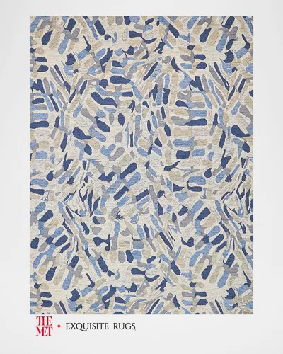 Exquisite Rugs X The Met Botanica Hand-tufted Navy/ivory Rug, 5' X 8' In Navy/ivory/multi