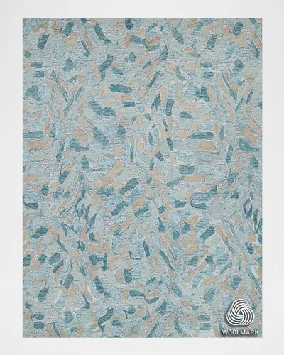 Exquisite Rugs X The Met Botanica Hand-tufted Turquoise Rug, 12' X 15' In Turquoise/ivory/multi