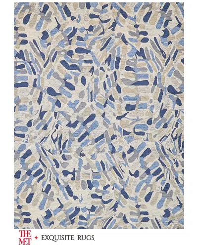 Exquisite Rugs X The Met Botanica Wool Area Rug In Blue