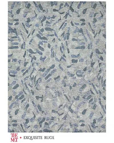 Exquisite Rugs X The Met Botanica Wool Area Rug In Blue