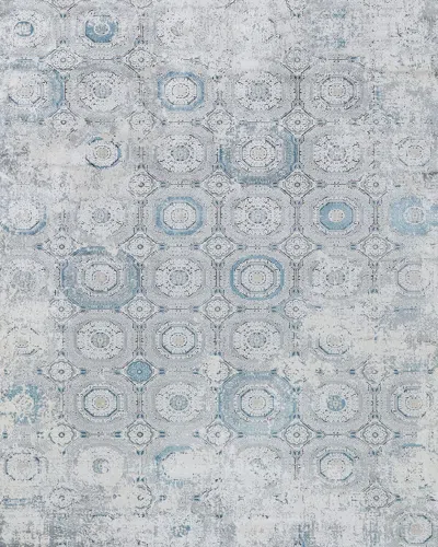 Exquisite Rugs X The Met Legacy Ivory/blue Acrylic/viscose Powerloom Area Rug In Gray