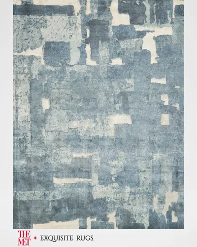Exquisite Rugs X The Met Papyrus Hand-loomed Blue Rug, 8' X 10'