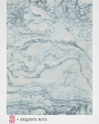 Exquisite Rugs X The Met Saccara Hand-loomed Blue Rug, 9' X 12'
